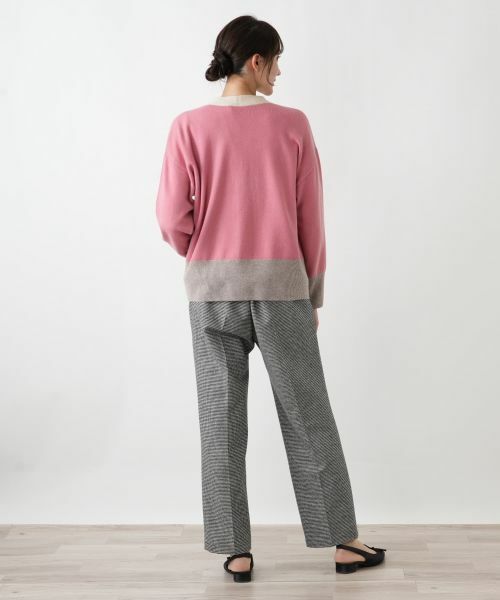 Leilian PLUS HOUSE / レリアンプラスハウス カーディガン・ボレロ | カシミヤ配色カーディガン【Leilian WHITE LABEL】 | 詳細6