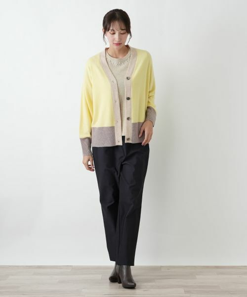 Leilian PLUS HOUSE / レリアンプラスハウス カーディガン・ボレロ | カシミヤ配色カーディガン【Leilian WHITE LABEL】 | 詳細7