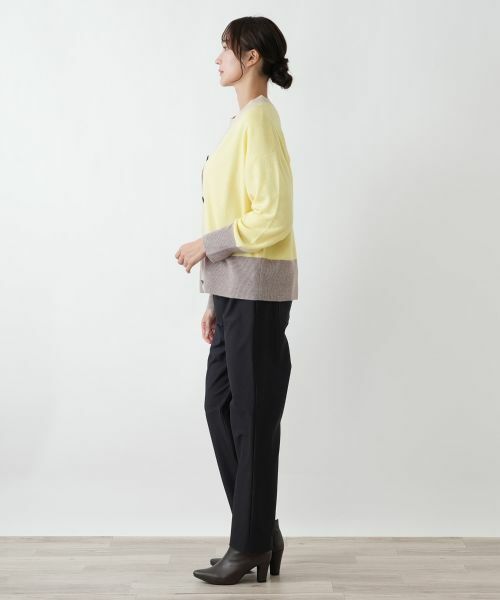 Leilian PLUS HOUSE / レリアンプラスハウス カーディガン・ボレロ | カシミヤ配色カーディガン【Leilian WHITE LABEL】 | 詳細8