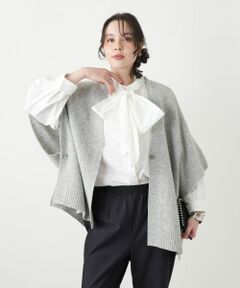 Leilian PLUS HOUSE / レリアンプラスハウス テーラードジャケット | 幾何柄ニットケープ【Leilian WHITE LABEL】