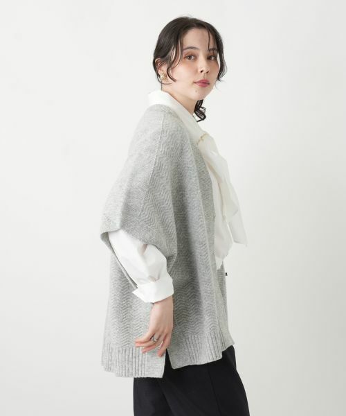 Leilian PLUS HOUSE / レリアンプラスハウス テーラードジャケット | 幾何柄ニットケープ【Leilian WHITE LABEL】 | 詳細14