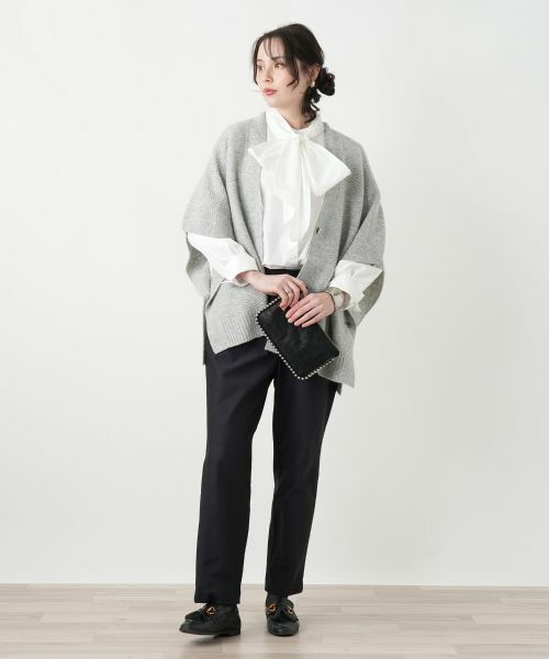 Leilian PLUS HOUSE / レリアンプラスハウス テーラードジャケット | 幾何柄ニットケープ【Leilian WHITE LABEL】 | 詳細15