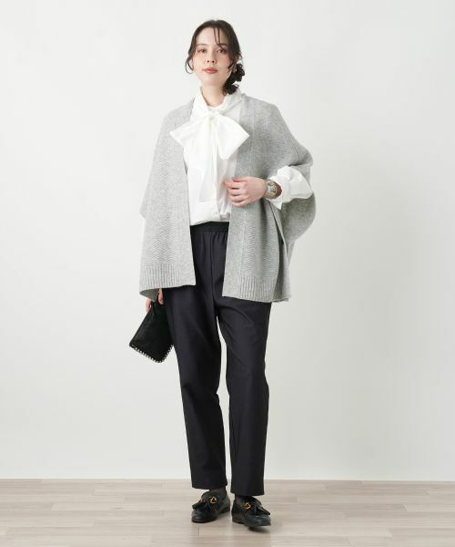 Leilian PLUS HOUSE / レリアンプラスハウス テーラードジャケット | 幾何柄ニットケープ【Leilian WHITE LABEL】 | 詳細16