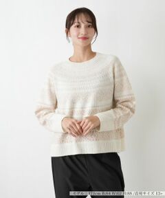 Leilian PLUS HOUSE / レリアンプラスハウス ニット・セーター | フェアアイル柄ニットプルオーバー【Leilian WHITE LABEL】