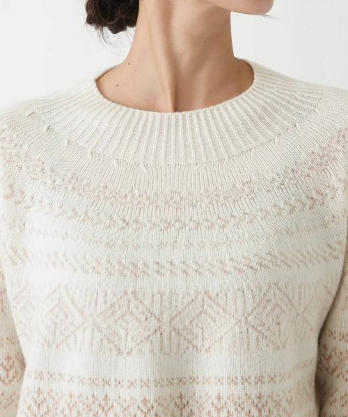 Leilian PLUS HOUSE / レリアンプラスハウス ニット・セーター | フェアアイル柄ニットプルオーバー【Leilian WHITE LABEL】 | 詳細10