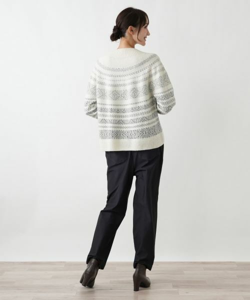 Leilian PLUS HOUSE / レリアンプラスハウス ニット・セーター | フェアアイル柄ニットプルオーバー【Leilian WHITE LABEL】 | 詳細3