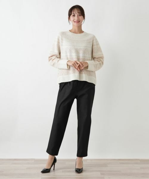 Leilian PLUS HOUSE / レリアンプラスハウス ニット・セーター | フェアアイル柄ニットプルオーバー【Leilian WHITE LABEL】 | 詳細4