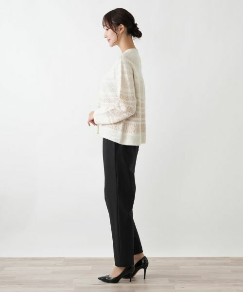 Leilian PLUS HOUSE / レリアンプラスハウス ニット・セーター | フェアアイル柄ニットプルオーバー【Leilian WHITE LABEL】 | 詳細5