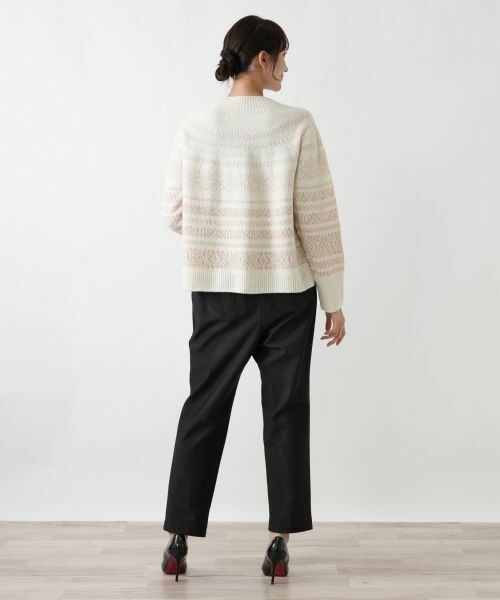 Leilian PLUS HOUSE / レリアンプラスハウス ニット・セーター | フェアアイル柄ニットプルオーバー【Leilian WHITE LABEL】 | 詳細6