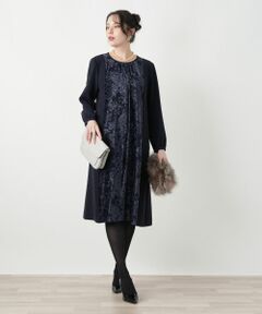 Leilian PLUS HOUSE / レリアンプラスハウス ドレス | 異素材切り替えワンピース【セレモニー】【Leilian WHITE LABEL】