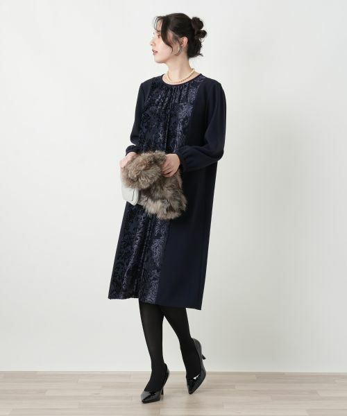 Leilian PLUS HOUSE / レリアンプラスハウス ドレス | 異素材切り替えワンピース【セレモニー】【Leilian WHITE LABEL】 | 詳細10