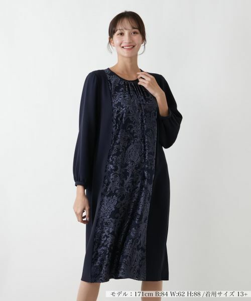 Leilian PLUS HOUSE / レリアンプラスハウス ドレス | 異素材切り替えワンピース【セレモニー】【Leilian WHITE LABEL】 | 詳細12