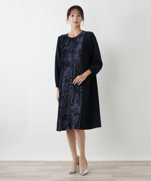 Leilian PLUS HOUSE / レリアンプラスハウス ドレス | 異素材切り替えワンピース【セレモニー】【Leilian WHITE LABEL】 | 詳細13