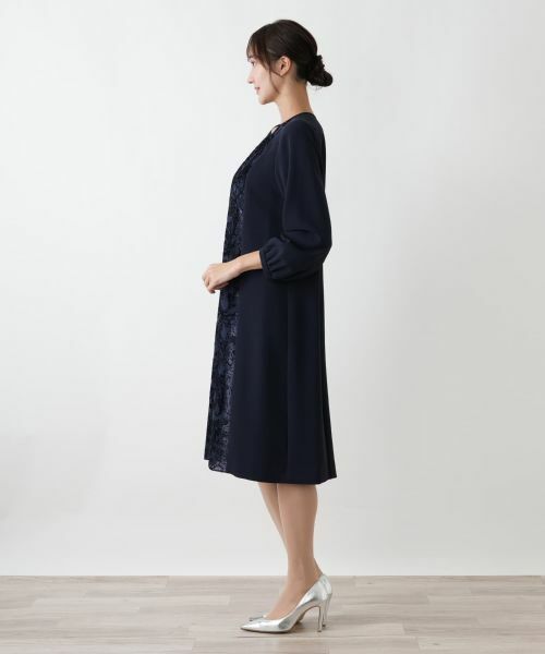 Leilian PLUS HOUSE / レリアンプラスハウス ドレス | 異素材切り替えワンピース【セレモニー】【Leilian WHITE LABEL】 | 詳細14