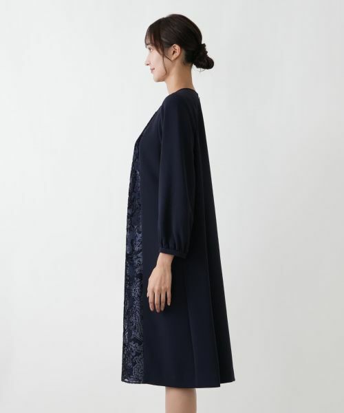 Leilian PLUS HOUSE / レリアンプラスハウス ドレス | 異素材切り替えワンピース【セレモニー】【Leilian WHITE LABEL】 | 詳細17