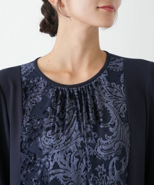 Leilian PLUS HOUSE / レリアンプラスハウス ドレス | 異素材切り替えワンピース【セレモニー】【Leilian WHITE LABEL】 | 詳細19