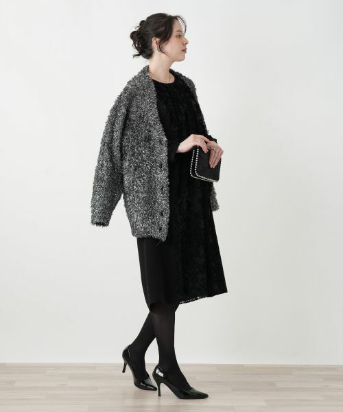 Leilian PLUS HOUSE / レリアンプラスハウス ドレス | 異素材切り替えワンピース【セレモニー】【Leilian WHITE LABEL】 | 詳細2