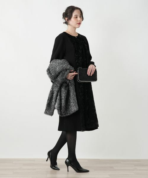 Leilian PLUS HOUSE / レリアンプラスハウス ドレス | 異素材切り替えワンピース【セレモニー】【Leilian WHITE LABEL】 | 詳細4