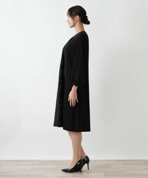 Leilian PLUS HOUSE / レリアンプラスハウス ドレス | 異素材切り替えワンピース【セレモニー】【Leilian WHITE LABEL】 | 詳細7