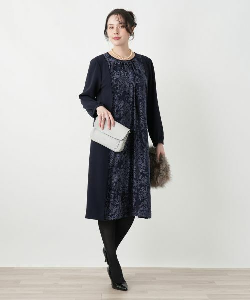 Leilian PLUS HOUSE / レリアンプラスハウス ドレス | 異素材切り替えワンピース【セレモニー】【Leilian WHITE LABEL】 | 詳細9