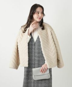 Leilian PLUS HOUSE / レリアンプラスハウス テーラードジャケット | フェイクファージャケット【セレモニー】【Leilian WHITE LABEL】