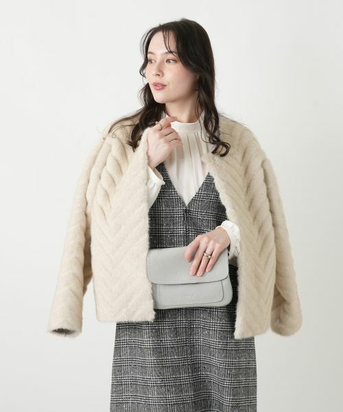 Leilian PLUS HOUSE / レリアンプラスハウス テーラードジャケット | フェイクファージャケット【セレモニー】【Leilian WHITE LABEL】 | 詳細1