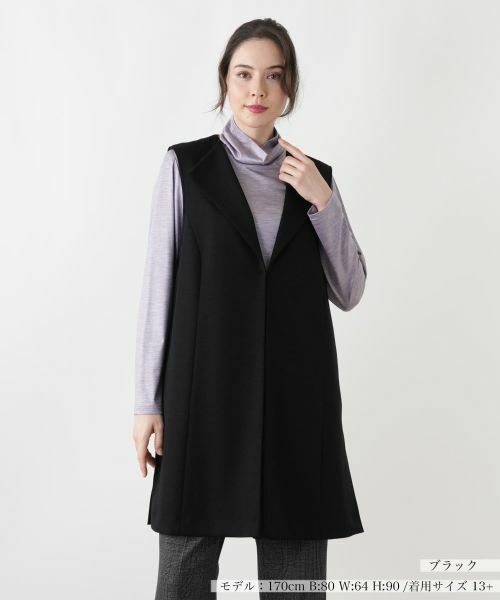 Leilian PLUS HOUSE/レリアンプラスハウス ベスト ブラック 13+ Leilian PLUS HOUSE/レリアンプラスハウス ベスト ブラック 13+