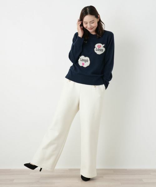 Leilian PLUS HOUSE / レリアンプラスハウス ニット・セーター | ロゴカシミヤニットプルオーバー【NEMIKA】 | 詳細1