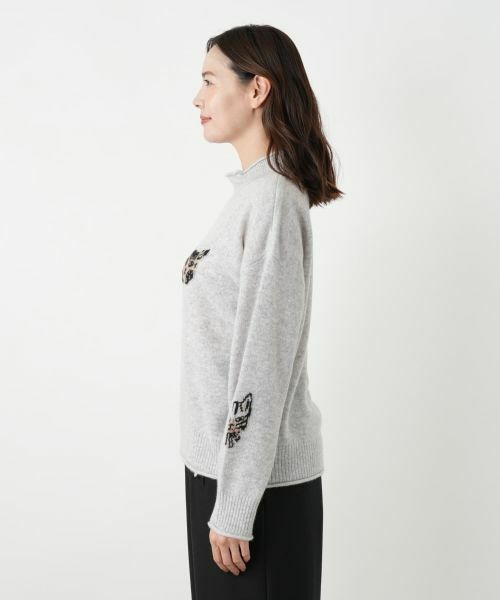 Leilian PLUS HOUSE / レリアンプラスハウス ニット・セーター | 猫モチーフカシミヤニットプルオーバー【NEMIKA】 | 詳細11