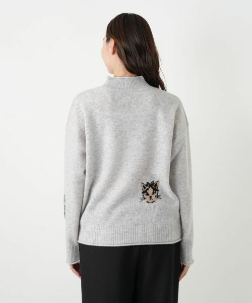 Leilian PLUS HOUSE / レリアンプラスハウス ニット・セーター | 猫モチーフカシミヤニットプルオーバー【NEMIKA】 | 詳細12