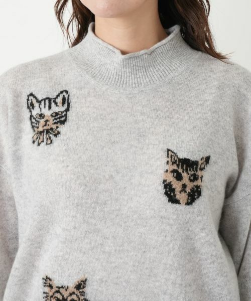 Leilian PLUS HOUSE / レリアンプラスハウス ニット・セーター | 猫モチーフカシミヤニットプルオーバー【NEMIKA】 | 詳細13