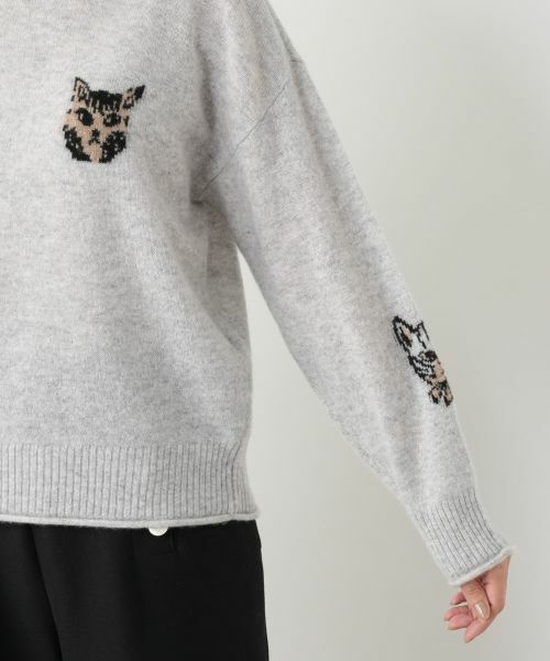 Leilian PLUS HOUSE / レリアンプラスハウス ニット・セーター | 猫モチーフカシミヤニットプルオーバー【NEMIKA】 | 詳細15