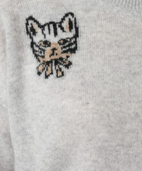 Leilian PLUS HOUSE / レリアンプラスハウス ニット・セーター | 猫モチーフカシミヤニットプルオーバー【NEMIKA】 | 詳細18