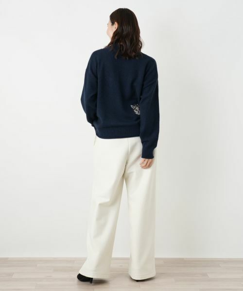 Leilian PLUS HOUSE / レリアンプラスハウス ニット・セーター | 猫モチーフカシミヤニットプルオーバー【NEMIKA】 | 詳細6