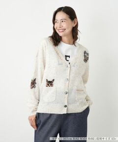 Leilian PLUS HOUSE / レリアンプラスハウス カーディガン・ボレロ | 猫モチーフカシミヤカーディガン【NEMIKA】
