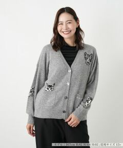 Leilian PLUS HOUSE / レリアンプラスハウス カーディガン・ボレロ | 猫モチーフカシミヤカーディガン【NEMIKA】