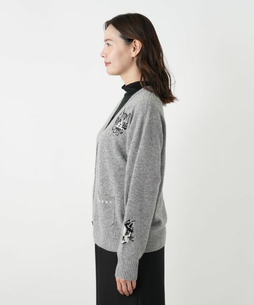 Leilian PLUS HOUSE / レリアンプラスハウス カーディガン・ボレロ | 猫モチーフカシミヤカーディガン【NEMIKA】 | 詳細11