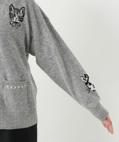 Leilian PLUS HOUSE / レリアンプラスハウス カーディガン・ボレロ | 猫モチーフカシミヤカーディガン【NEMIKA】 | 詳細15