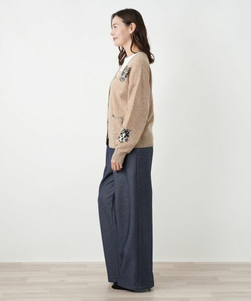 Leilian PLUS HOUSE / レリアンプラスハウス カーディガン・ボレロ | 猫モチーフカシミヤカーディガン【NEMIKA】 | 詳細2