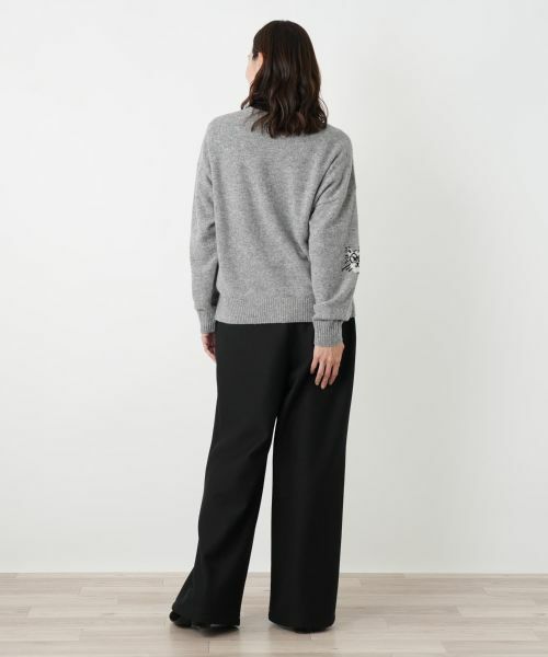 Leilian PLUS HOUSE / レリアンプラスハウス カーディガン・ボレロ | 猫モチーフカシミヤカーディガン【NEMIKA】 | 詳細9