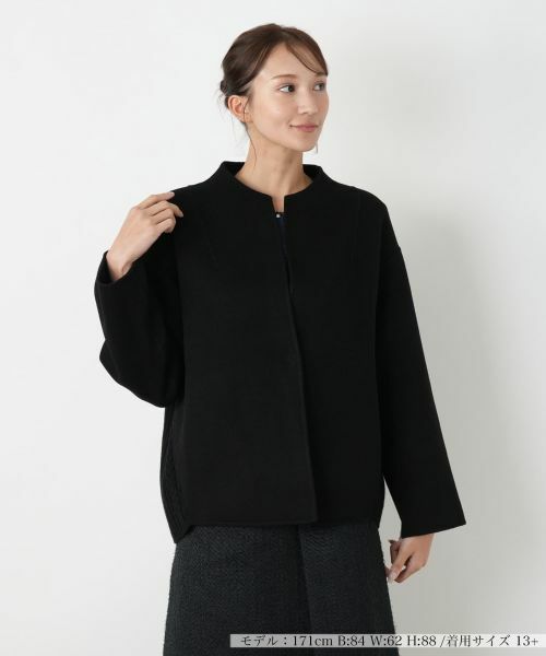 Leilian PLUS HOUSE/レリアンプラスハウス ジャケット【BOURGE】 ブラック 13+ Leilian PLUS HOUSE/レリアンプラスハウス ジャケット【BOURGE】 ブラック 13+