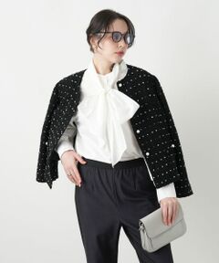 Leilian PLUS HOUSE / レリアンプラスハウス テーラードジャケット | ドットツイードジャケット【セレモニー】【Leilian WHITE LABEL】