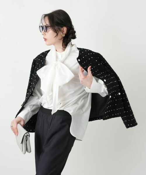 Leilian PLUS HOUSE / レリアンプラスハウス テーラードジャケット | ドットツイードジャケット【セレモニー】【Leilian WHITE LABEL】 | 詳細1