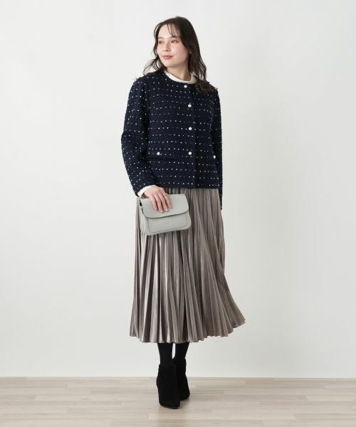 Leilian PLUS HOUSE / レリアンプラスハウス テーラードジャケット | ドットツイードジャケット【セレモニー】【Leilian WHITE LABEL】 | 詳細10