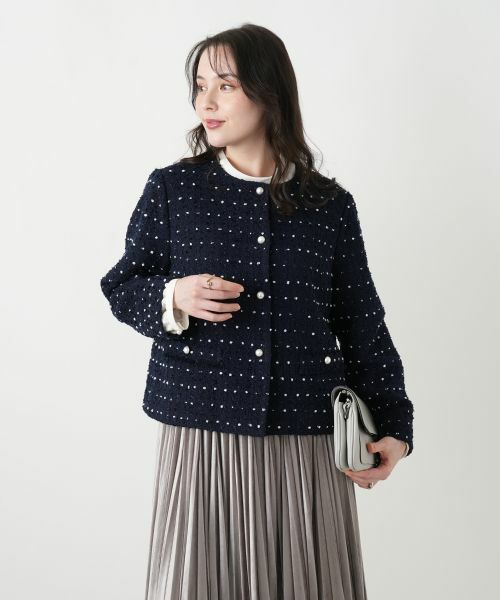Leilian PLUS HOUSE / レリアンプラスハウス テーラードジャケット | ドットツイードジャケット【セレモニー】【Leilian WHITE LABEL】 | 詳細12