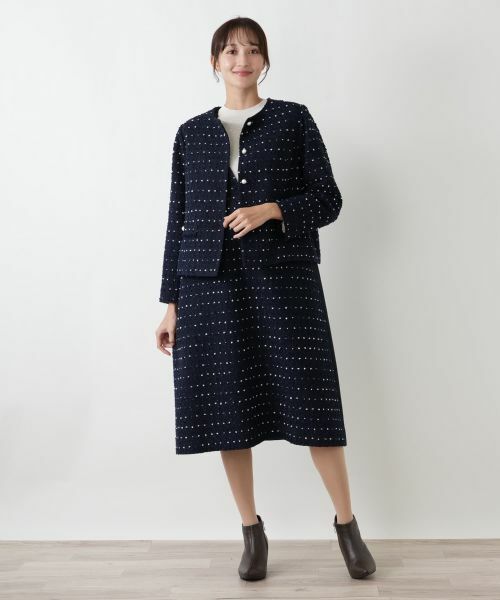 Leilian PLUS HOUSE / レリアンプラスハウス テーラードジャケット | ドットツイードジャケット【セレモニー】【Leilian WHITE LABEL】 | 詳細14