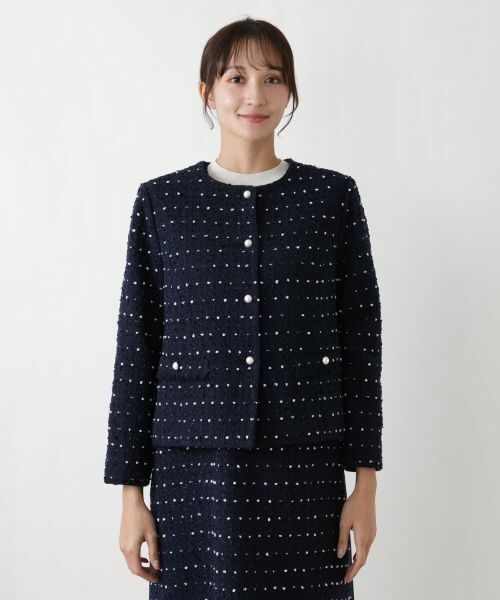 Leilian PLUS HOUSE / レリアンプラスハウス テーラードジャケット | ドットツイードジャケット【セレモニー】【Leilian WHITE LABEL】 | 詳細17