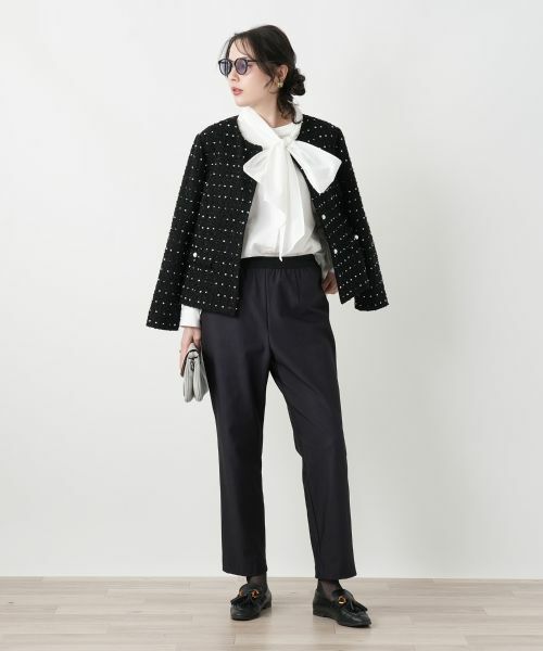 Leilian PLUS HOUSE / レリアンプラスハウス テーラードジャケット | ドットツイードジャケット【セレモニー】【Leilian WHITE LABEL】 | 詳細4