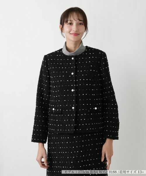 Leilian PLUS HOUSE / レリアンプラスハウス テーラードジャケット | ドットツイードジャケット【セレモニー】【Leilian WHITE LABEL】 | 詳細6