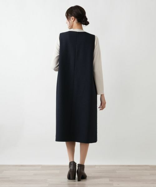 Leilian PLUS HOUSE / レリアンプラスハウス ロング・マキシ丈ワンピース | ドットツイードジャンパースカート【セレモニー】【Leilian WHITE LABEL】 | 詳細16